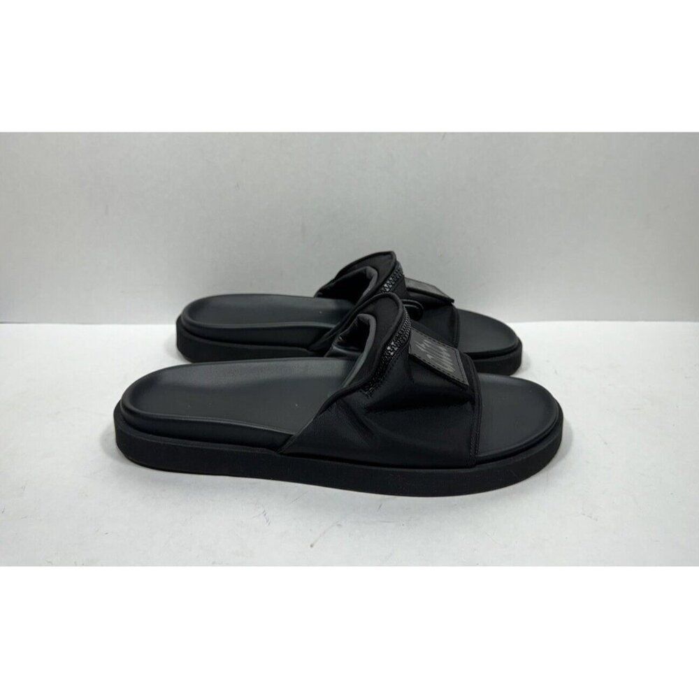 Altuzarra Silk Logo Slides Zipper Sandals Womenâs Size 10.5 / 42 Shoes Black